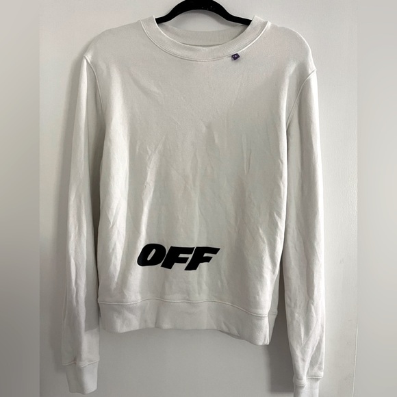 Off-White Official Crewneck Sweatshirt Hoodie, Small, 100% Cotton